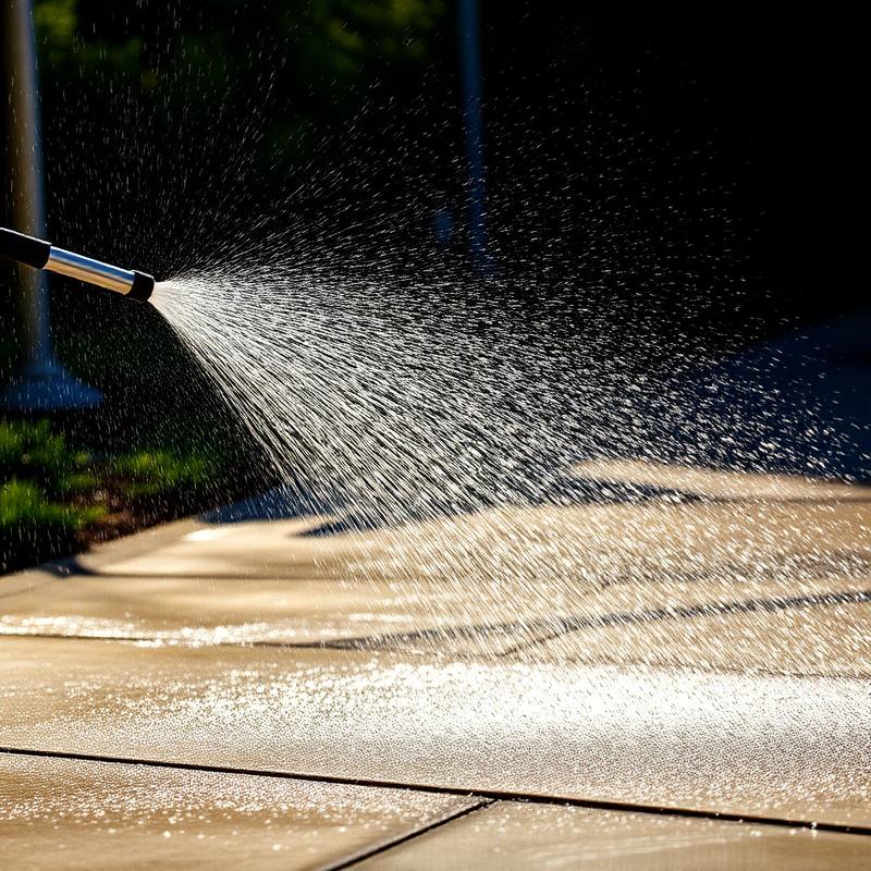 Pressure washing a driveway